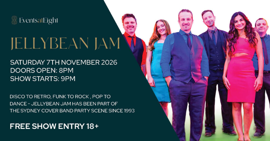 Jellybean Jam LIVE at Penrith RSL! Saturday 7th November 2026. Free Event Entry! 18+. Doors open 8.00pm | Show starts 9.00pm